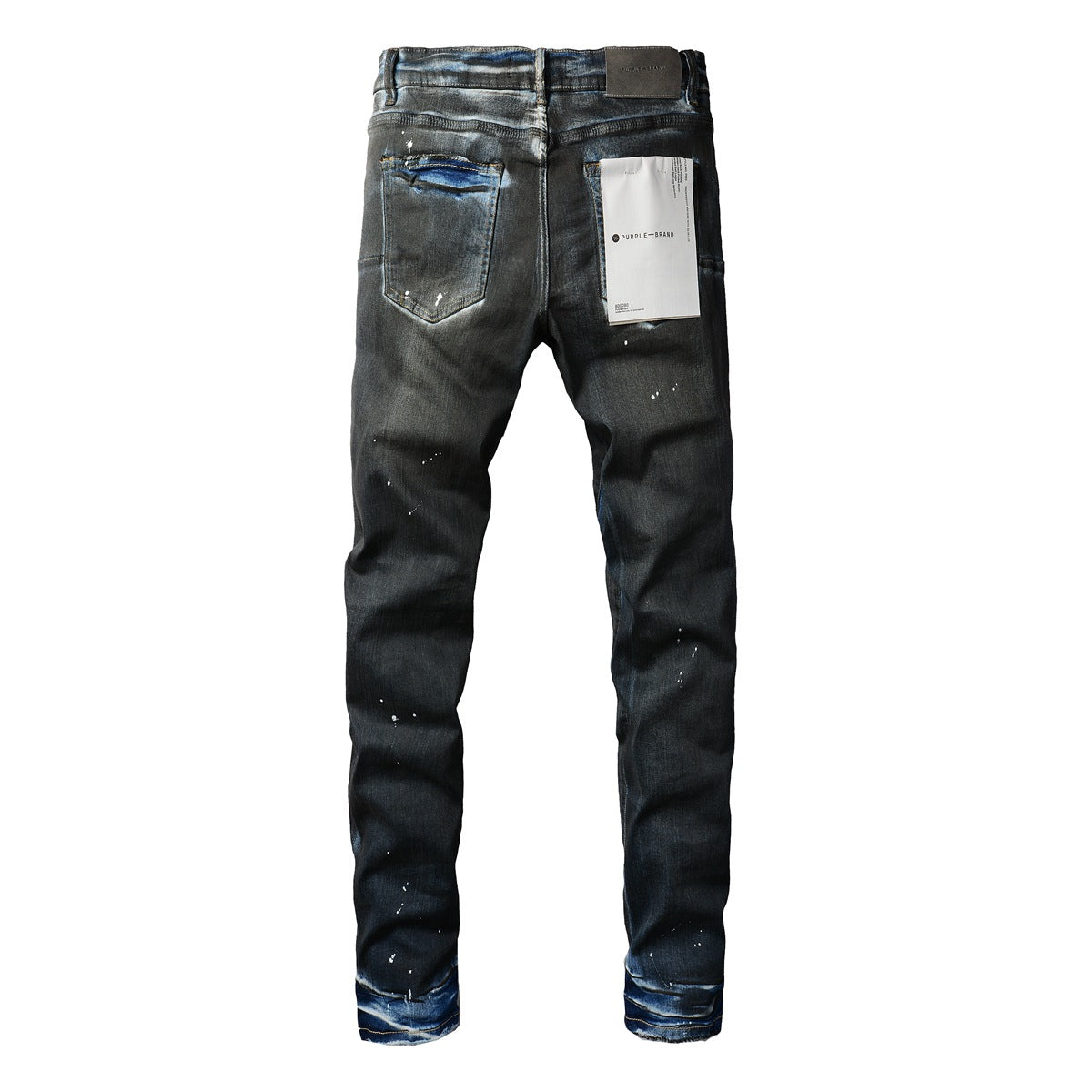 Pantalones vaqueros ajustados morados para hombre con detalle roto: pantalones de motociclista de mezclilla de moda con parches y diseño estampado 