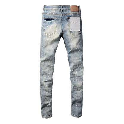 Pantalones vaqueros de moda High Street Blue Distressed New Trend 9003 