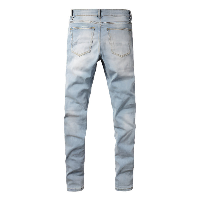 2023 Skinny Biker Jeans for Men - Denim, High-Quality Slim Fit Straight Leg Trousers