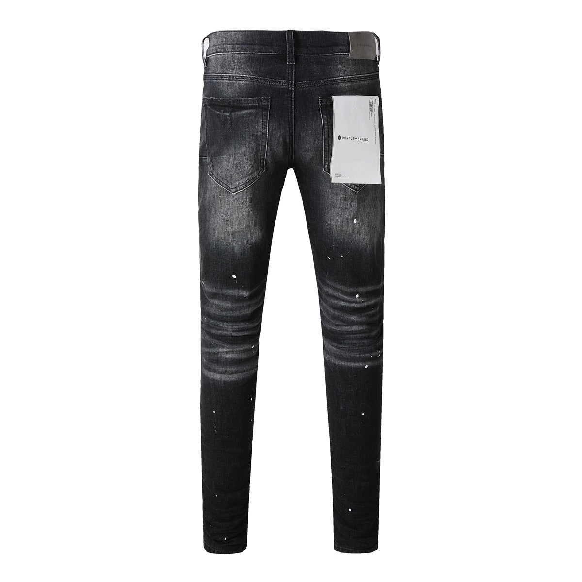 Jeans With High Street Black Paint Distressed 9002 Fashion Pants