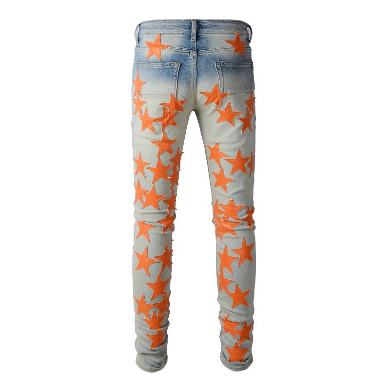 Pantalones vaqueros Sticky Star Trend de corte ajustado y elástico de alta calidad para hombre 824 