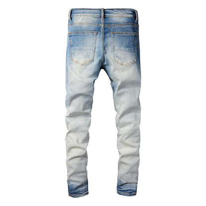 Jeans tendance High Street Jeans déchirés pour hommes Pantalon slim tendance #833 