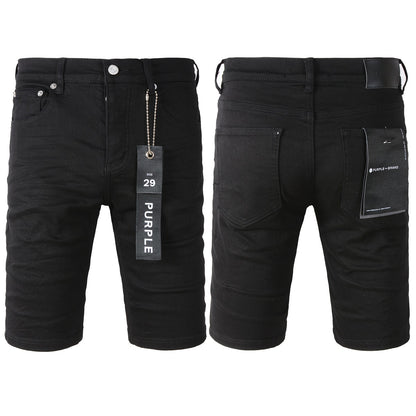 Pantalones cortos de mezclilla para hombre, estilo casual, mezcla de algodón, tejido lavado, estilo vintage, estilo callejero, estilo hip hop, con agujeros, años 2024 