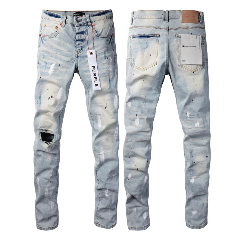 Nuevos jeans de moda con personalidad Splash-Ink para hombre 9006-1 