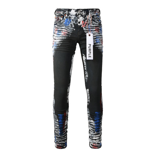 New Black Graffiti Vintage Personality Fashion Jeans