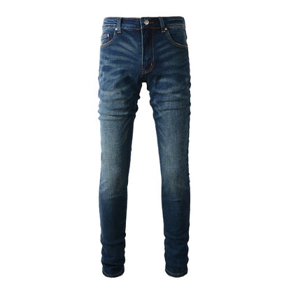 (894 6601) Jeans de marca de moda europea y americana High Street Jeans azules para hombre Versión coreana