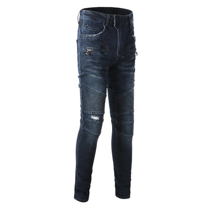 Jean slim extensible multi-poches bleu foncé tendance Locomotive High Street à petits pieds #1099 