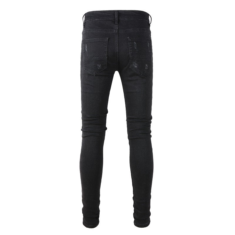 Tendance High Street Jeans déchirés Tendance mode Jeans slim 