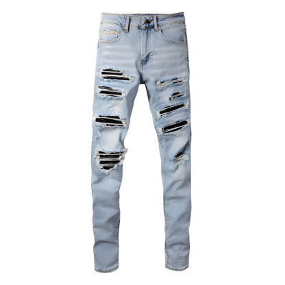 2023 Skinny Biker Jeans for Men - Denim, High-Quality Slim Fit Straight Leg Trousers