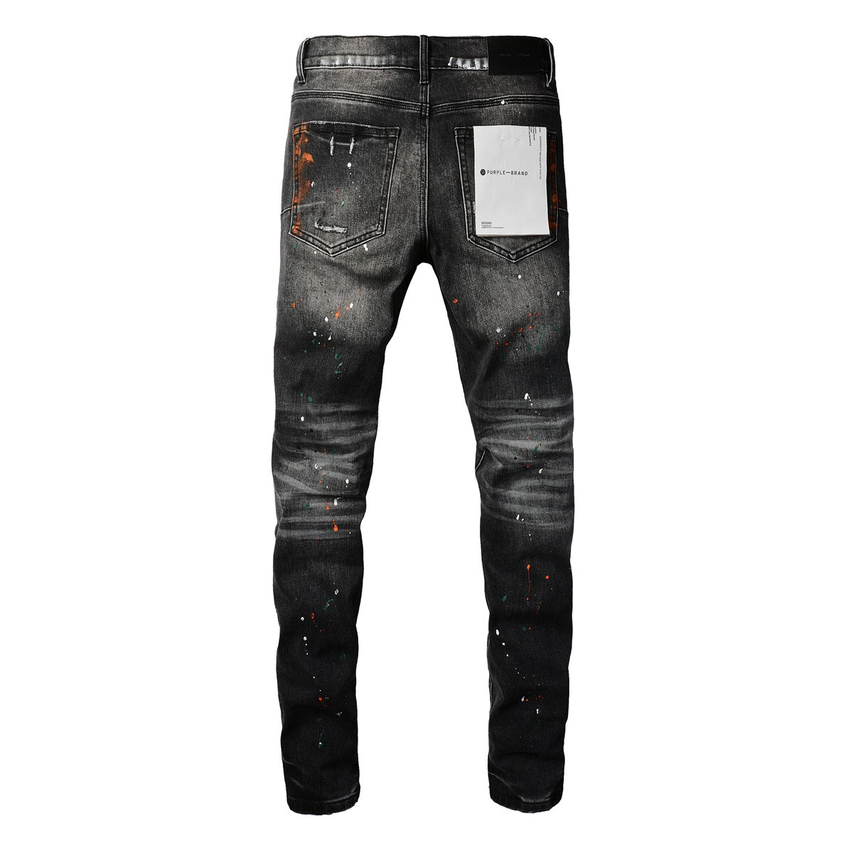 Mens New Black Grey Jeans - Urban Style with Unique Ripped Patches