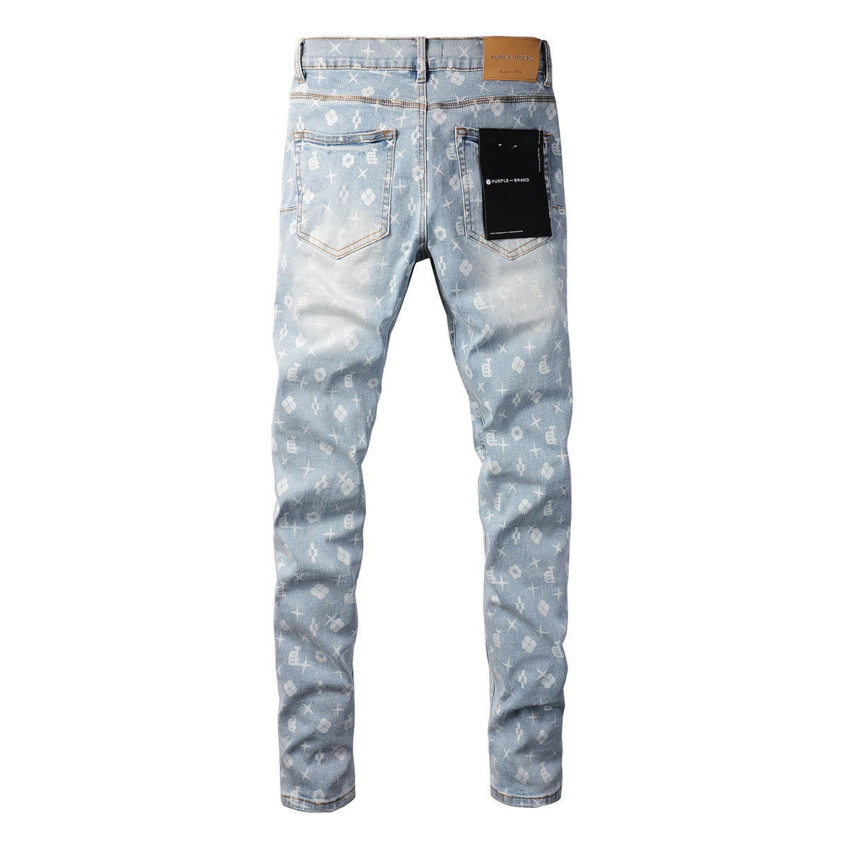 Trendy Blue Jeans 9089 Featuring Unique Print Details