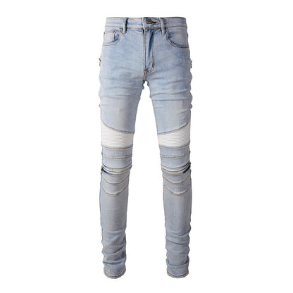 Jeans transfrontaliers Jeans rétro de marque tendance Jeans pour hommes de style locomotive Slim #6630 