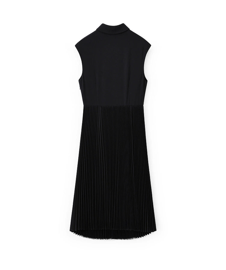 Summer 2024 Heavy Pleated Sleeveless Slim Fit Acetate Little Black Dress