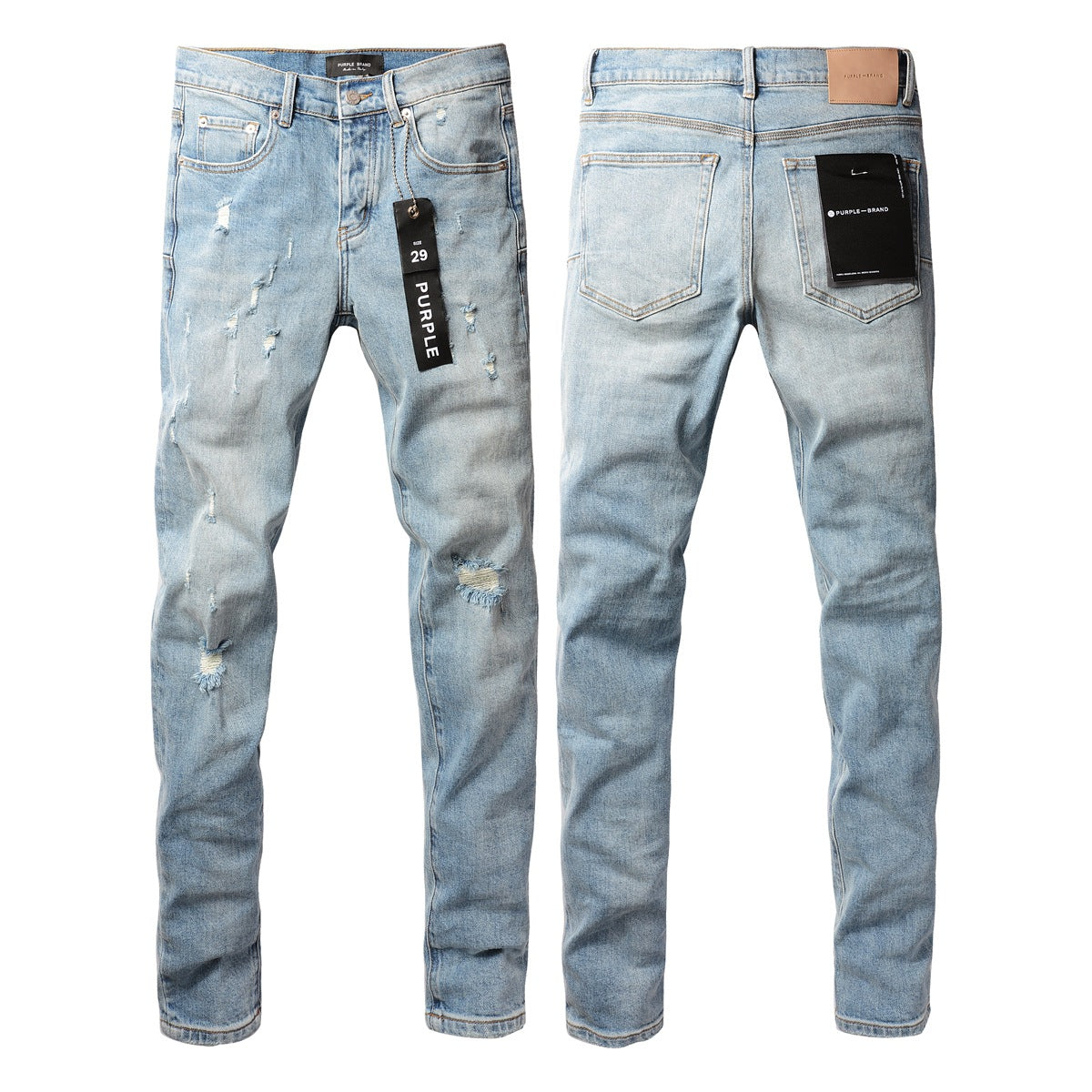 Fashionable Blue Ripped Jeans 9075 Featuring Distressed Design