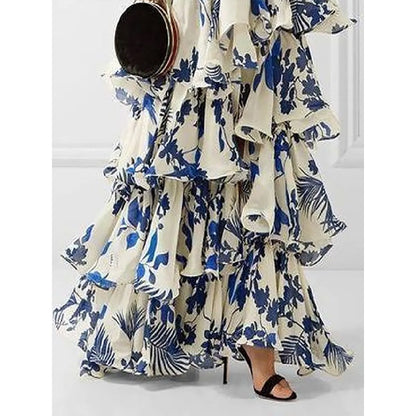 Nouvelle robe imprimée style bohème d'été à jupe évasée Lolita à bretelles nouées de style européen et américain