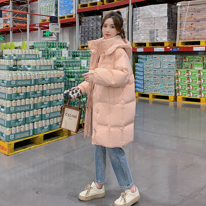 Doudoune, vêtement femme, boucles en corne, mi-longue, hiver, épaissie, duvet de canard blanc