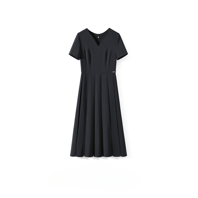 Série Little Black Dress Été 2024 Robe moulante plissée épaisse en acétate cool